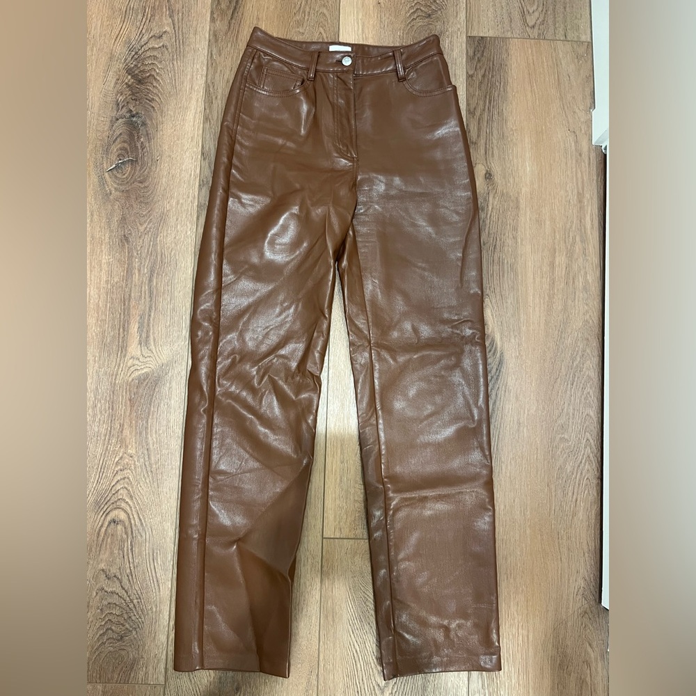Wilfred Brown Faux Leather Pants
